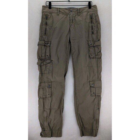 Athleta Pants - Athleta Cargo Hiking Jogger Pants Army Green Zip Pockets Size 10 Tactical Style